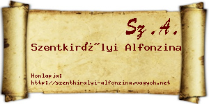 Szentkirályi Alfonzina névjegykártya